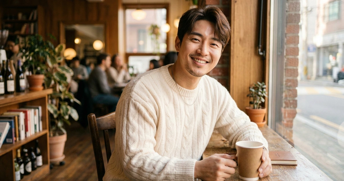 다정한 직진 연하남형 일러스트